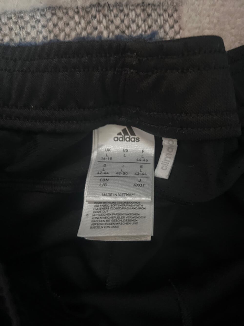 Adidas Climalite Mens Large L Black Track Pants Athletic Training Zippers - Picture 2 of 5